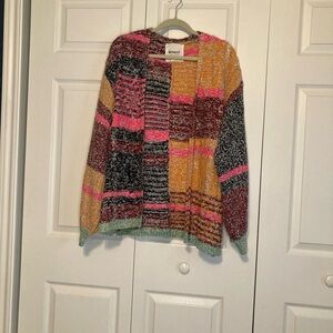 Colorful Cardigan Size Medium,  Balloon Sleeves NWOT